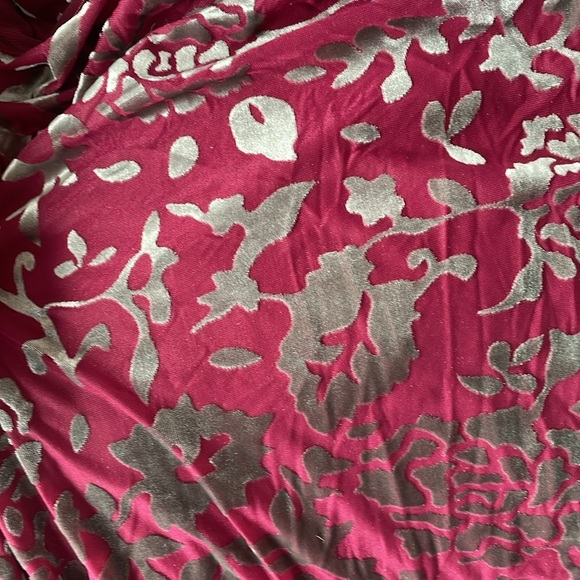 Saints & Secrets Wine & Silver Velvet Halter Midi Dress - Picture 5 of 5